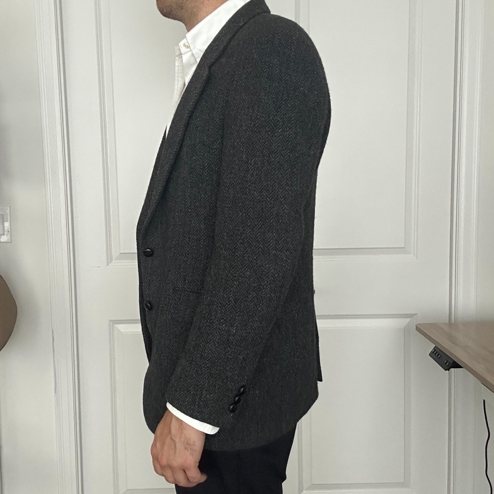 Harris Tweed grey blazer size 40R - Picture 2 of 4